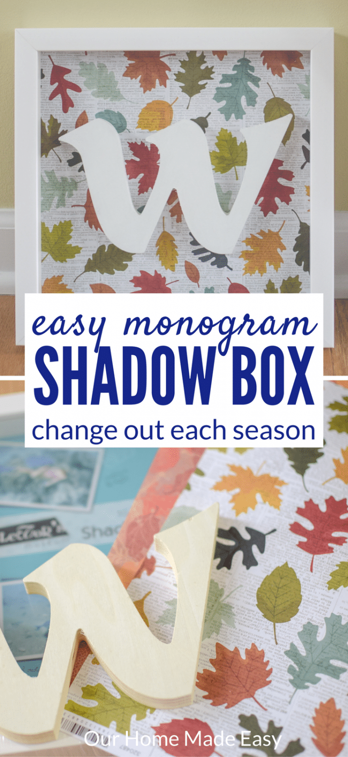 This cute DIY shadowbox is perfect for fall and you can change out the paper for every season! You can love it all year long. Click to see the steps!