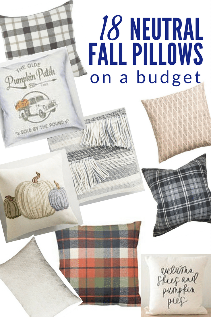 Pick up these neutral fall pillows to use for several years! They are budget friendly and super adorable. Click to see all 18!