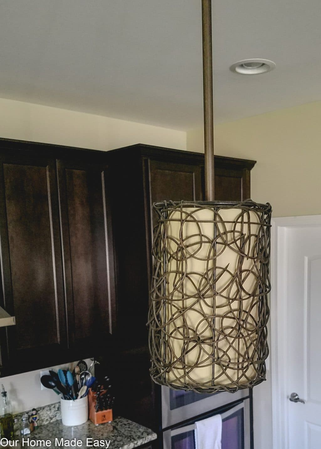 This dark and sharp kitchen island pendant lighting didn't give us enough light