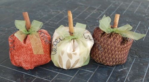 1-Hour Fall Craft Ideas: These mini fabric pumpkins are perfect decor accents for around the house