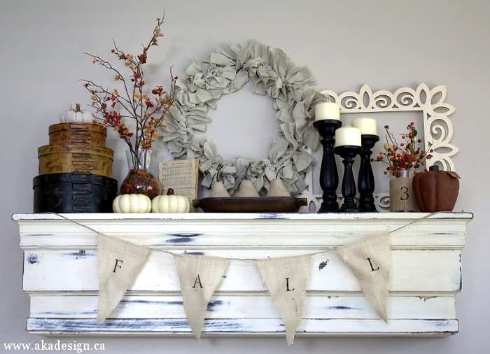 1-Hour Fall Craft Ideas: This DIY fabric fall banner is great for fall mantel decor