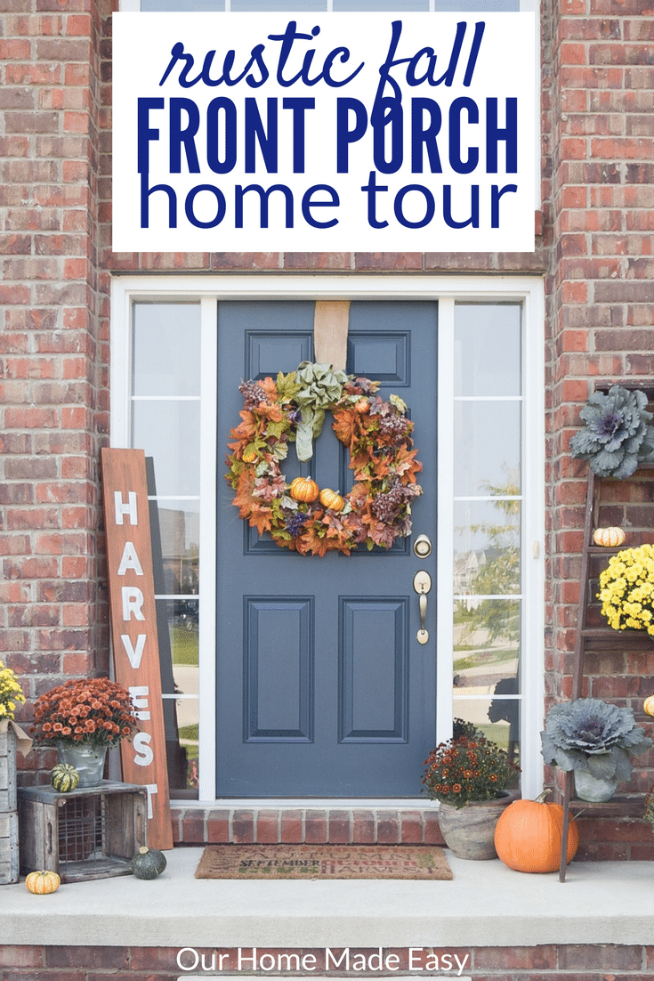 An easy fall front porch update any one can create! Click to see the autumn inspired porch!