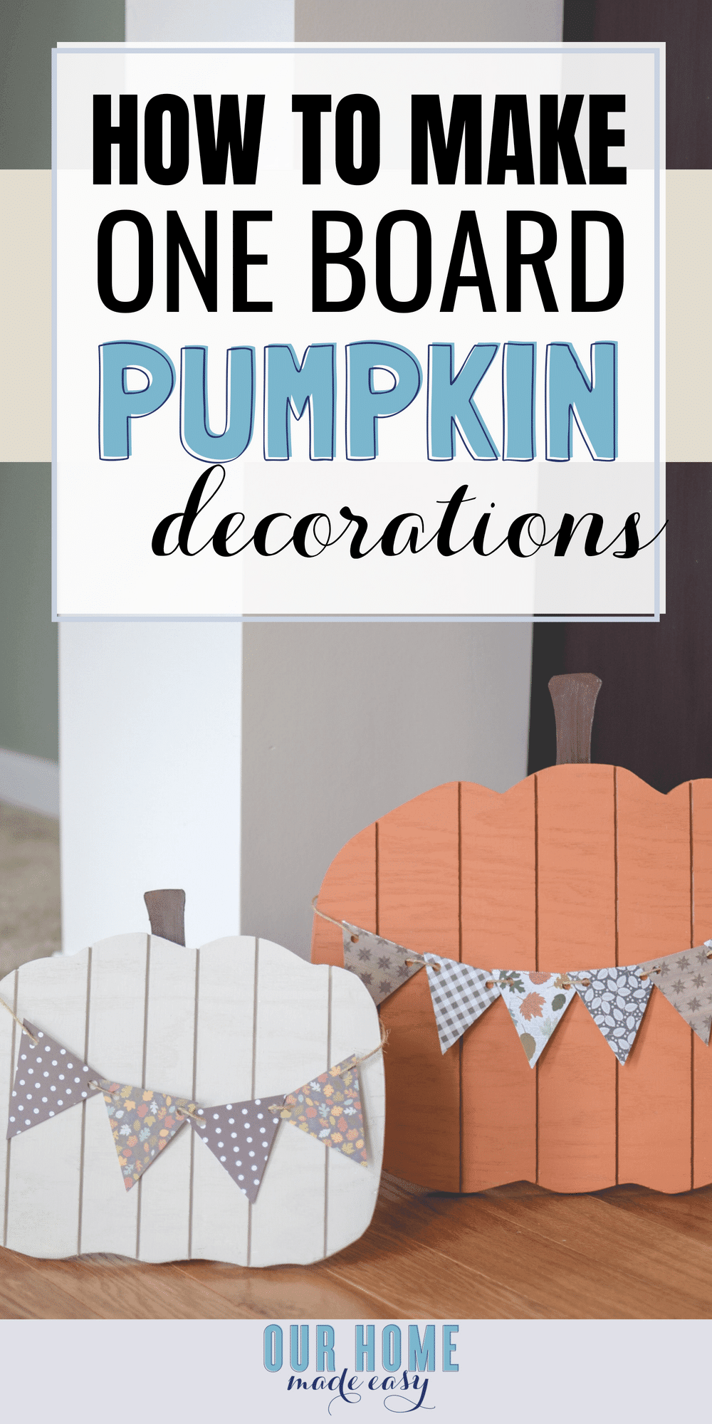 Use leftover plywood to build these cute little wood pumpkins! They are virtually free to DIY & are super cute for around your home! #pumpkins #fall #home #thanksgiving