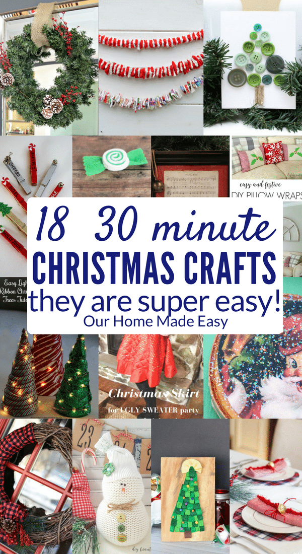 Easy Christmas Crafts to make today without a ton of work! Click to see all 18 projects! #Christmas #crafts