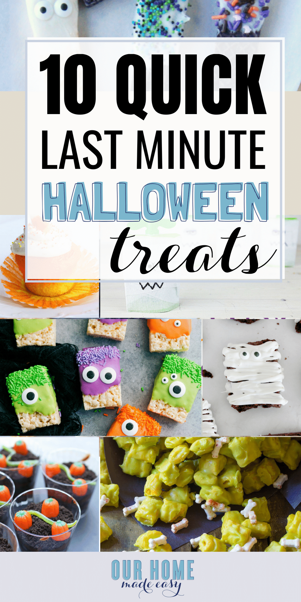 Ten quick last minute Halloween treats for a school party! These quick treats are so easy to whip together and the kids will love them!