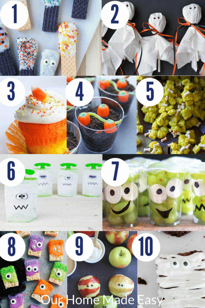 These easy Halloween treats are easy to whip together for a last minute Halloween party at your kids' school