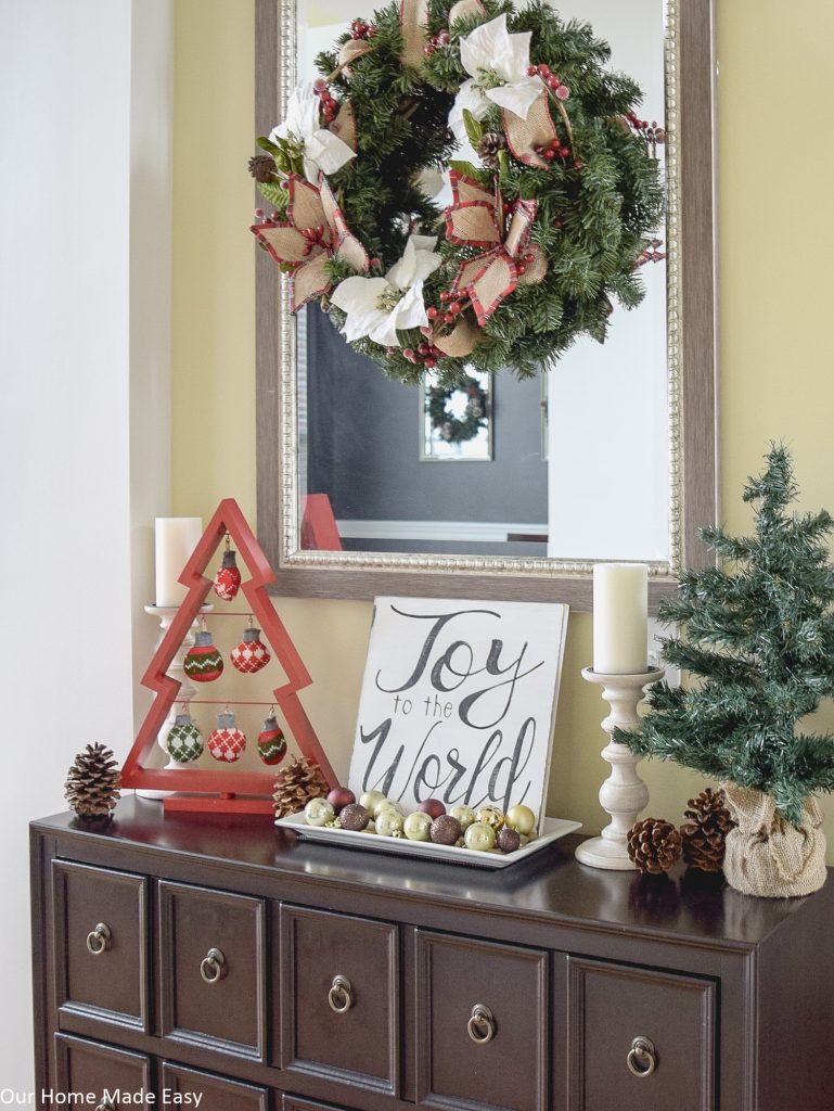 See the entire foyer decorated for Christmas!