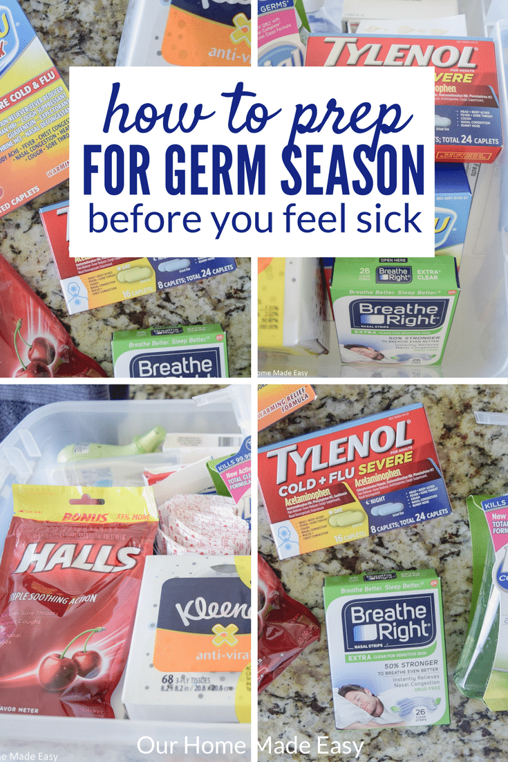 This is how busy parents can prep for germ season before getting under the weather themselves! Click to see which products are needed & how to organize them