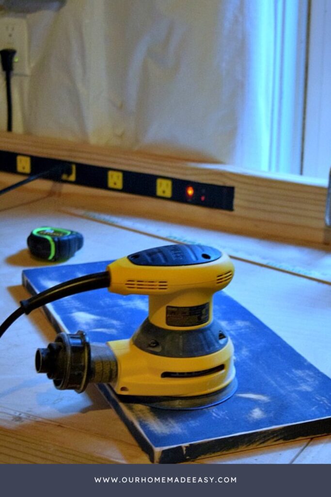 orbital sander on wood