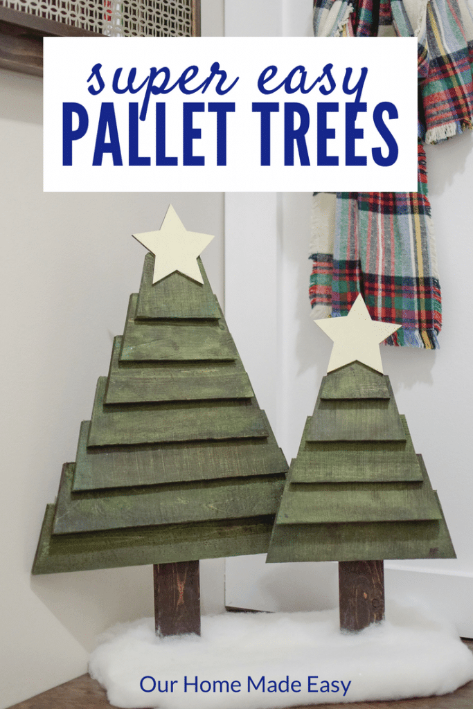 Make your own pallet Christmas trees quickly! You can paint them any color and add some fun decor! Click to see how to make them for yourself!