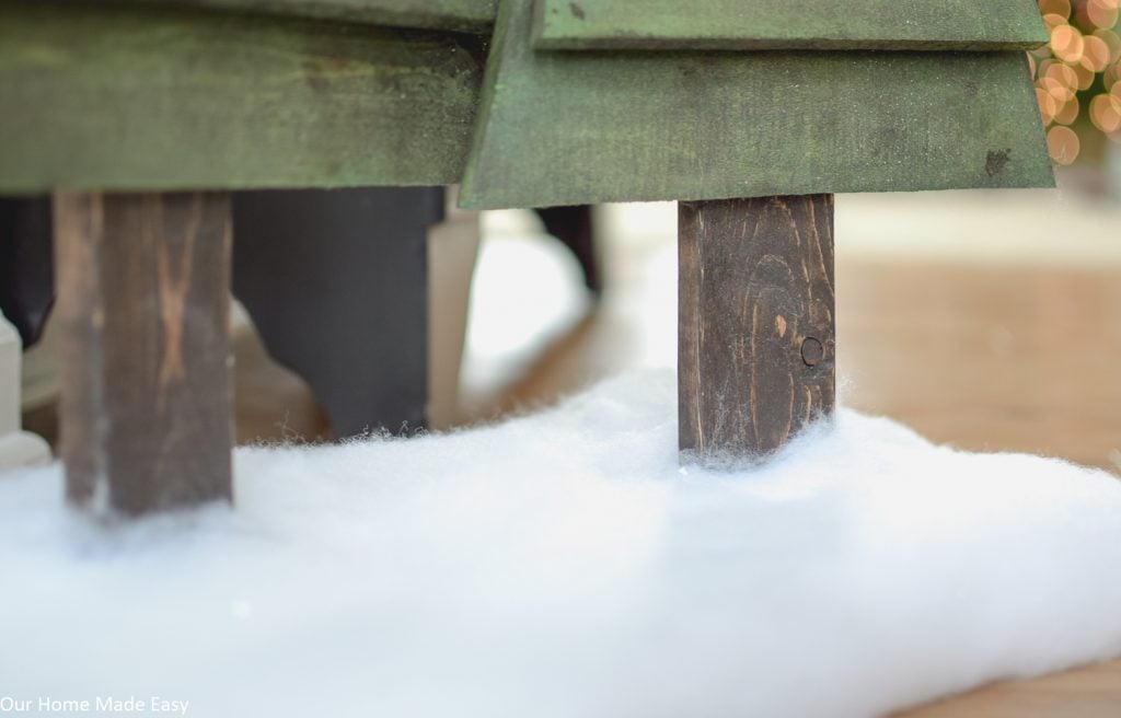 Add some snow to the base of your pallet Christmas tree for an extra festive touch