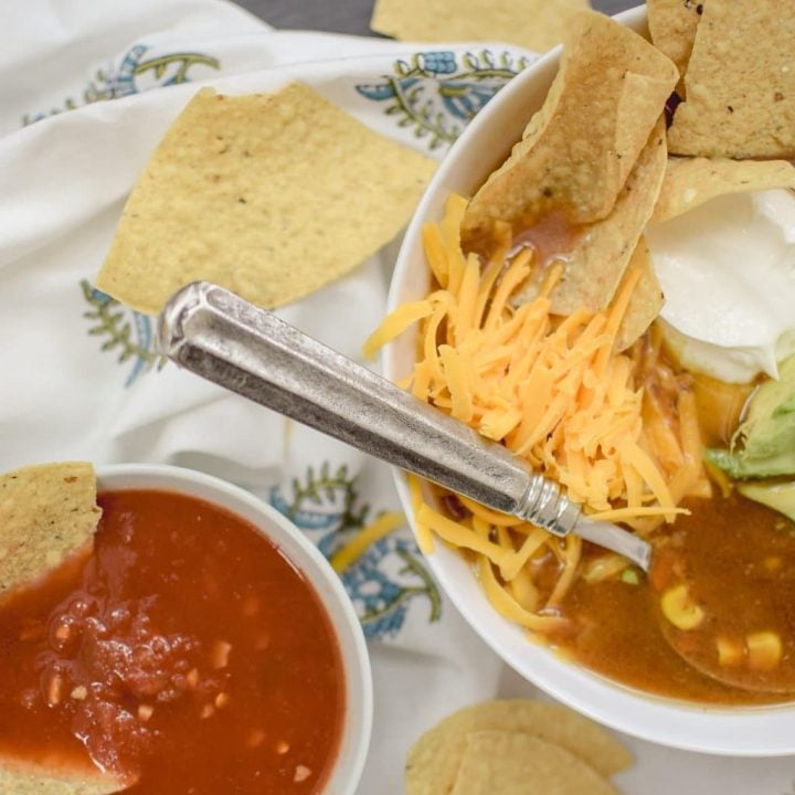 Easy 5 Ingredient Slow Cooker Tortilla Soup