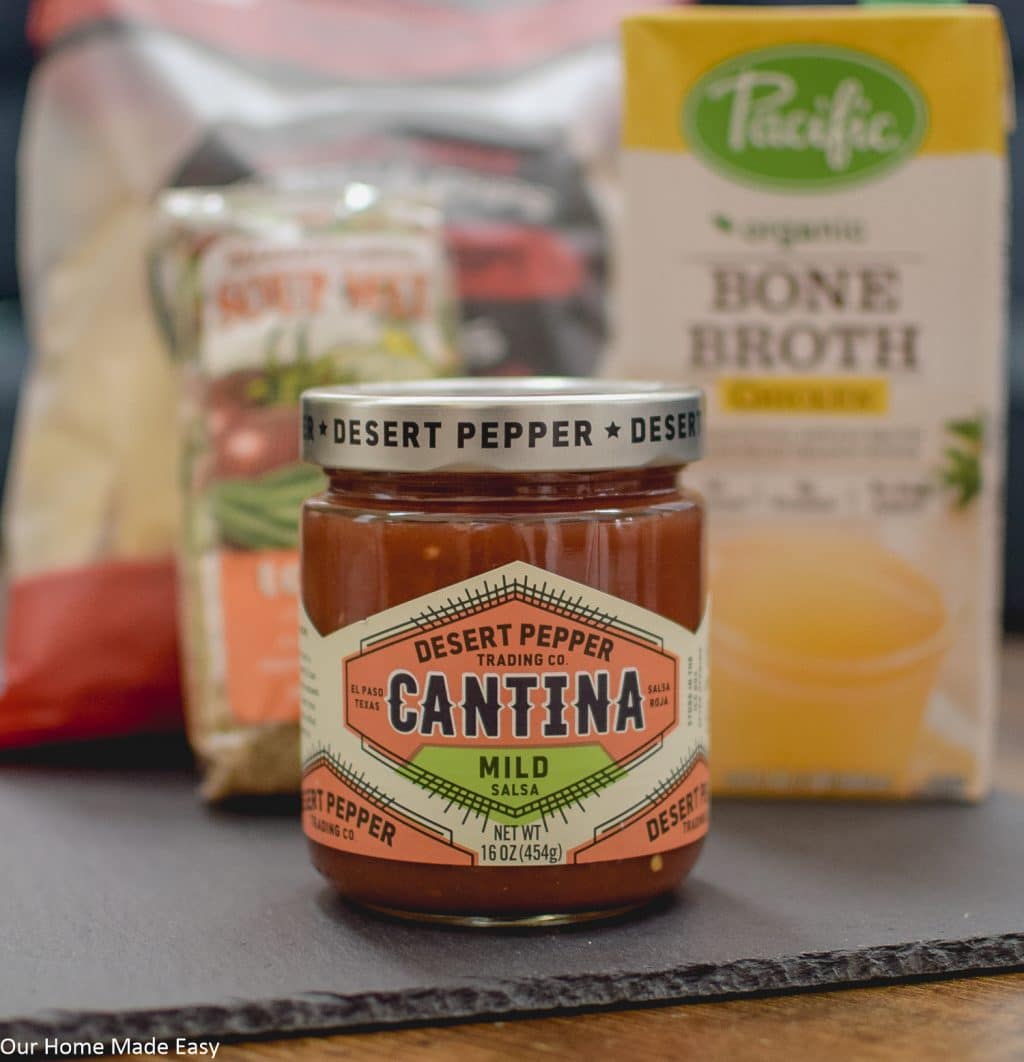 Add some spicy flavor to your slow cooker tortilla soup with Desert Pepper Cantina Salsa