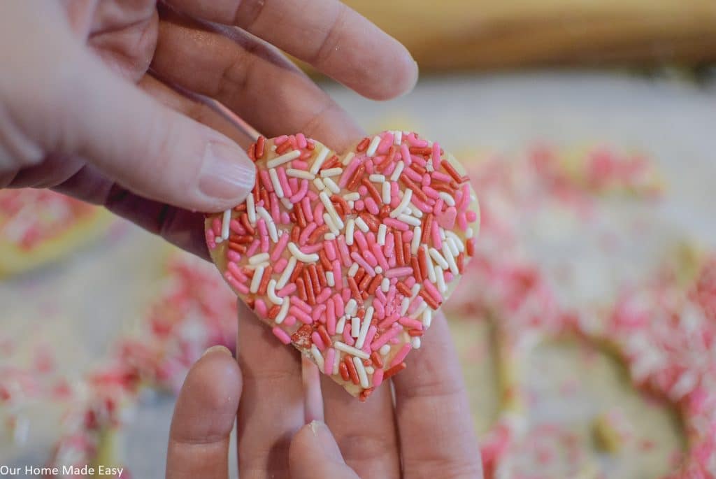 The sprinkles bake right into the sugar cookie dough so they're already decorated and ready to enjoy