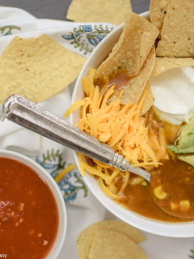 5 Ingredient Slow Cooker Tortilla Soup