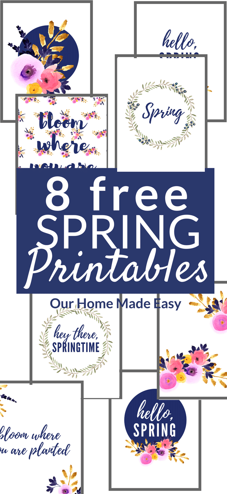 Download 8 free spring printables to decorate your home! They are all perfect for spring and are completely free. Click here to get those free prints!