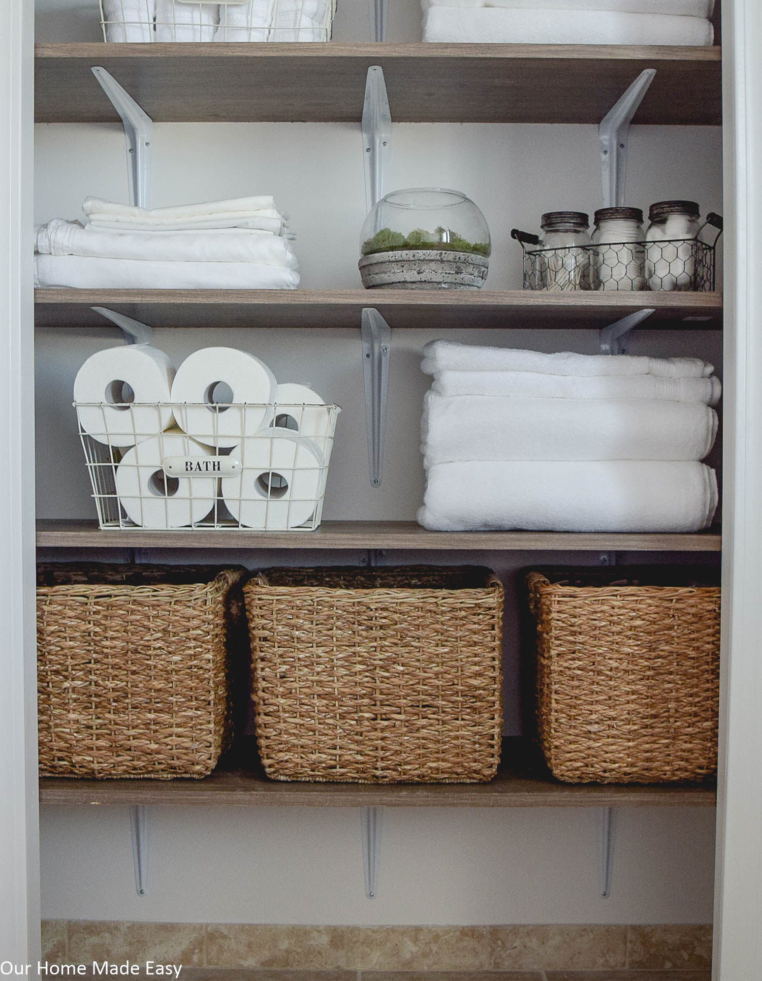 Bathroom Linen Closet Reveal – Our Home Made Easy