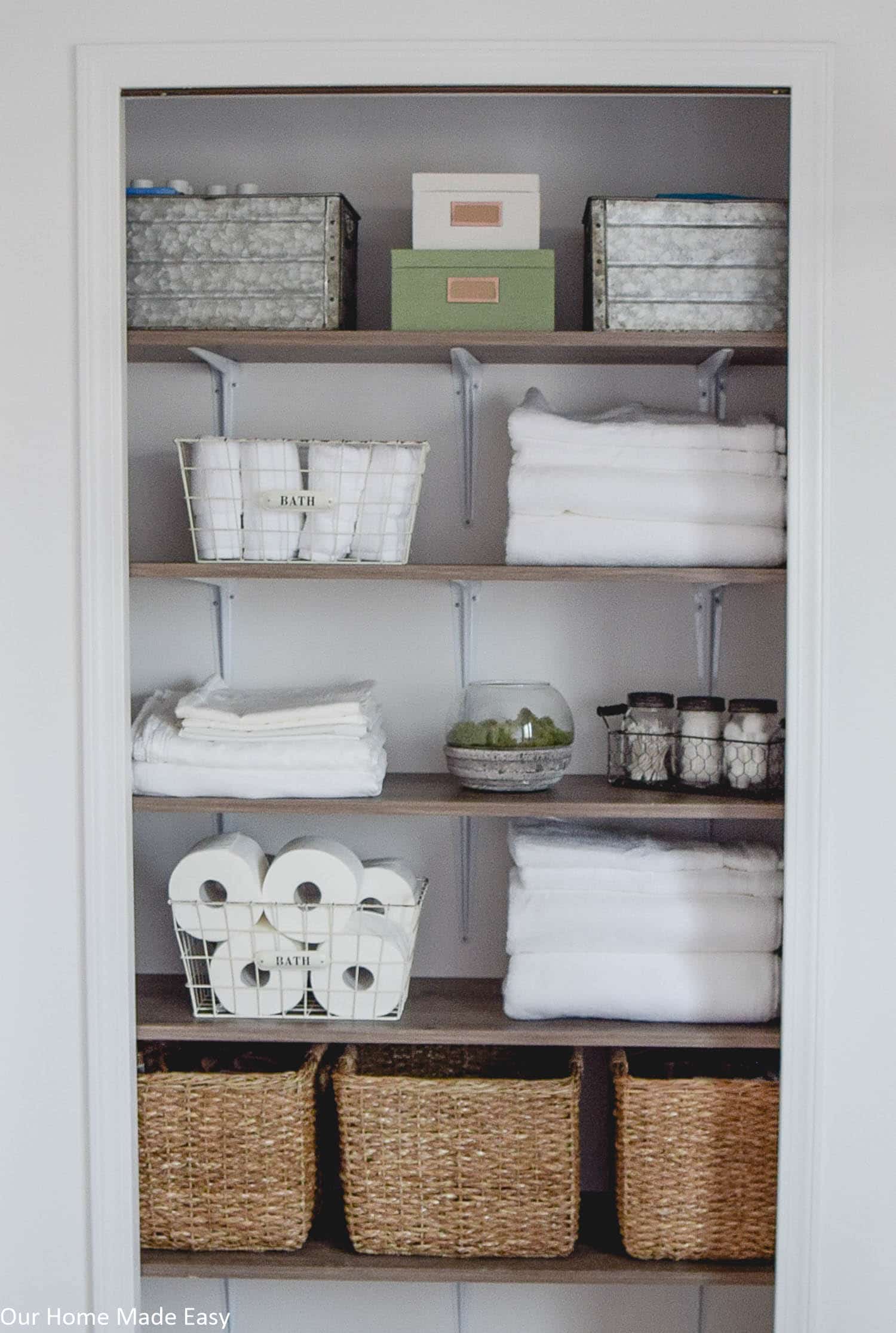 How to Organize a Bathroom Closet  Bathroom closet organization, Linen  closet storage, Bathroom closet