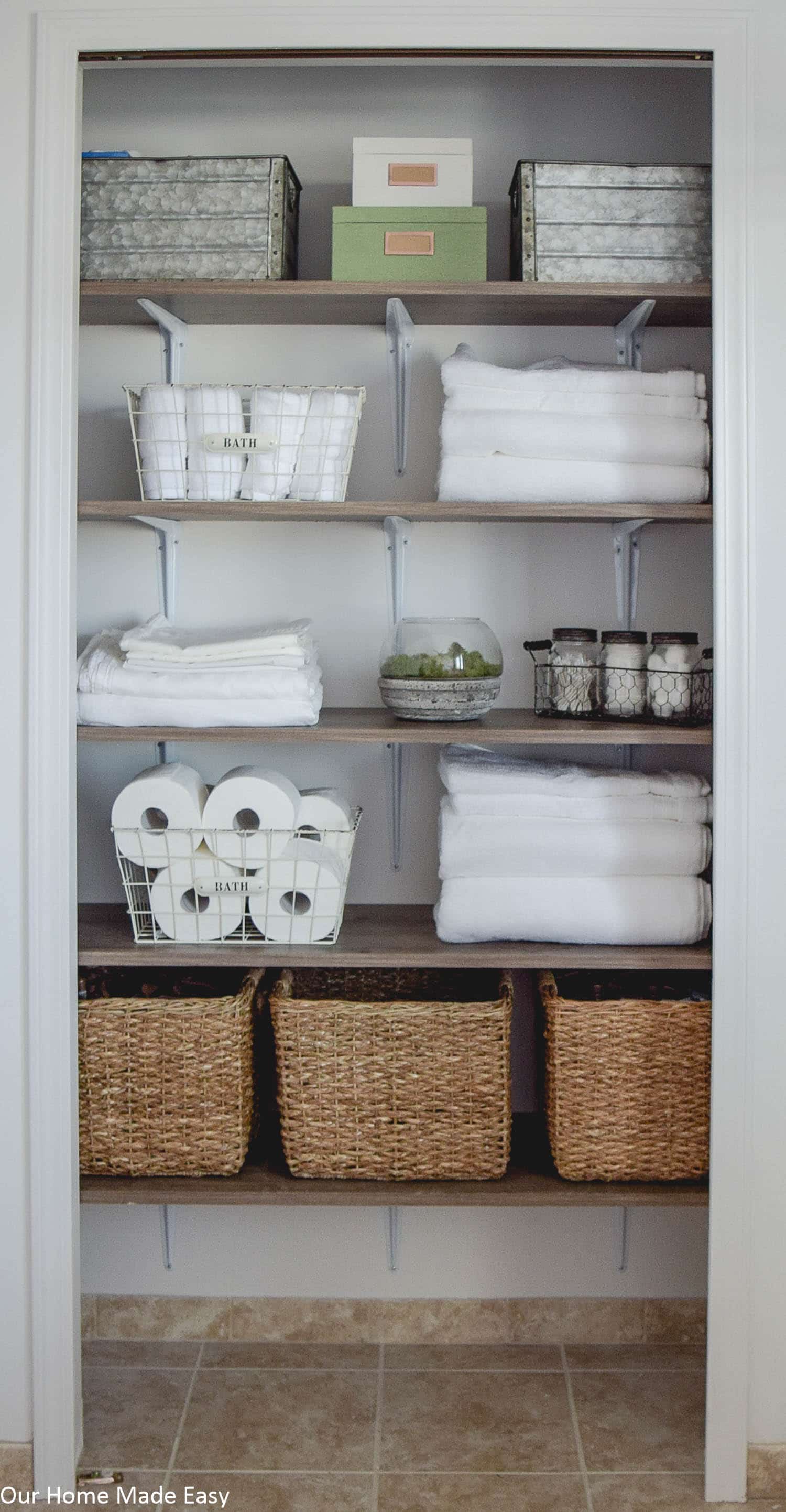 Bathroom Linen Closet Reveal – Our Home Made Easy