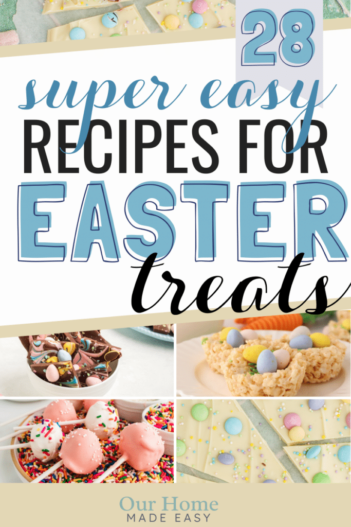 collage of easter dessert recipes with text