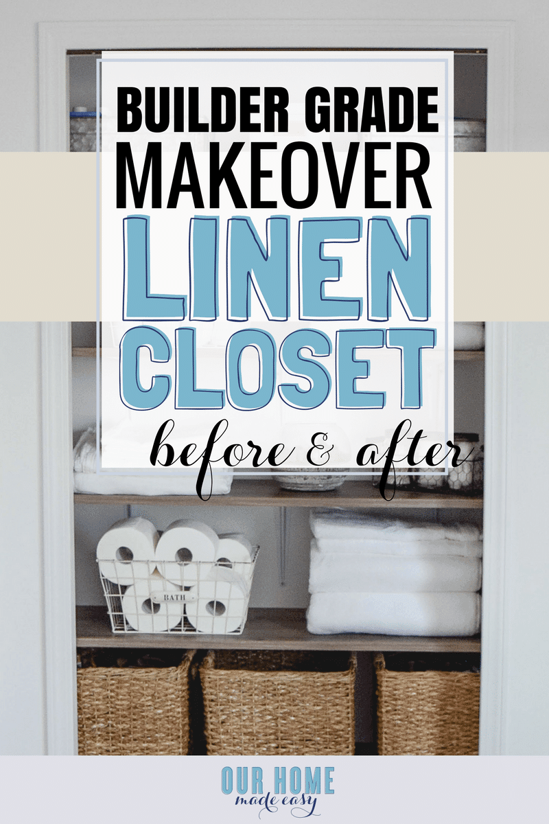 A DIY but custom shelving system for a linen closet makeover. Check out the organizational ideas and how to DIY your own shelves!