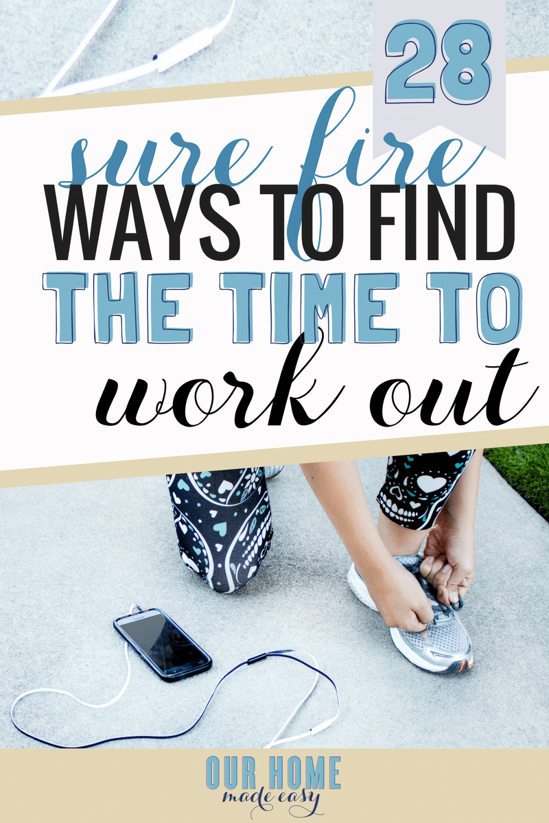 Making time for working out easier with these 28 tips & tricks! Even if you're a working mom, you still deserve some time to de-stress and find a routine that you actually enjoy. Click to see all the tips & tricks!