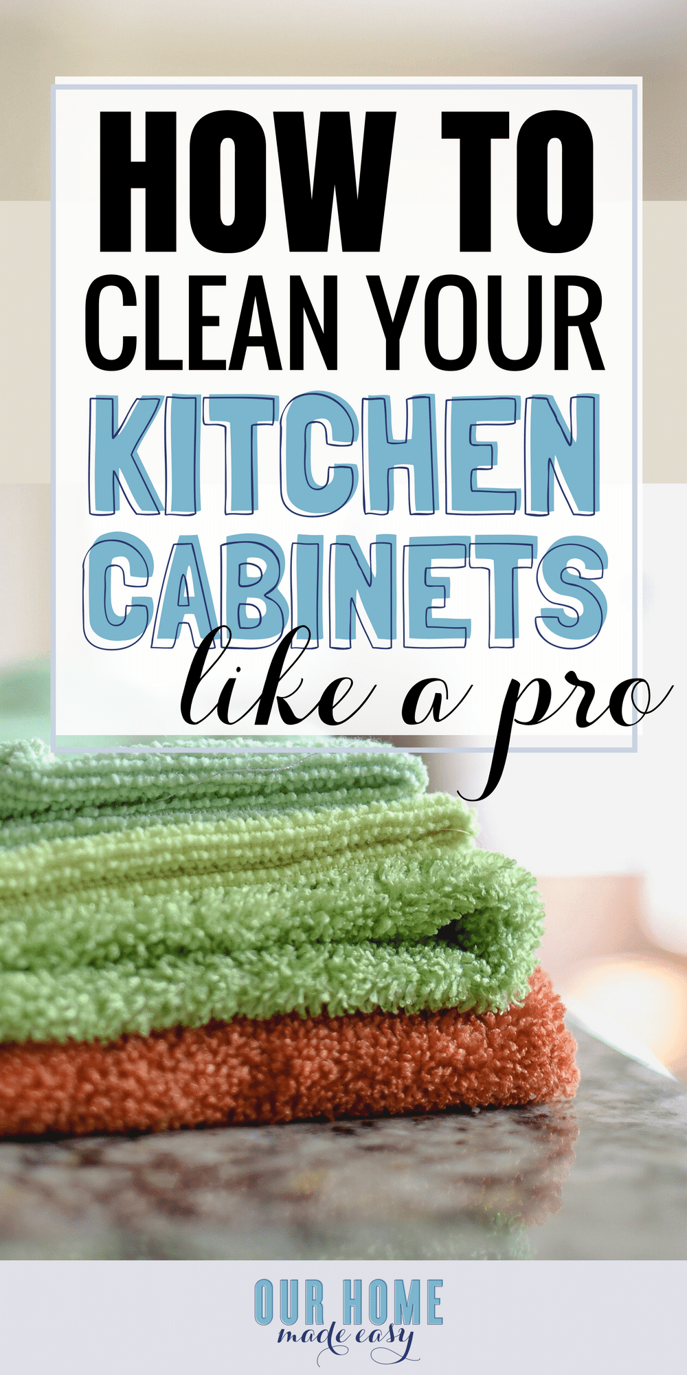 Wondering how to clean your kitchen cabinets easily? Keep it simple and with this favorite cleaner and you'll have sparkling clean kitchen cabinets! 