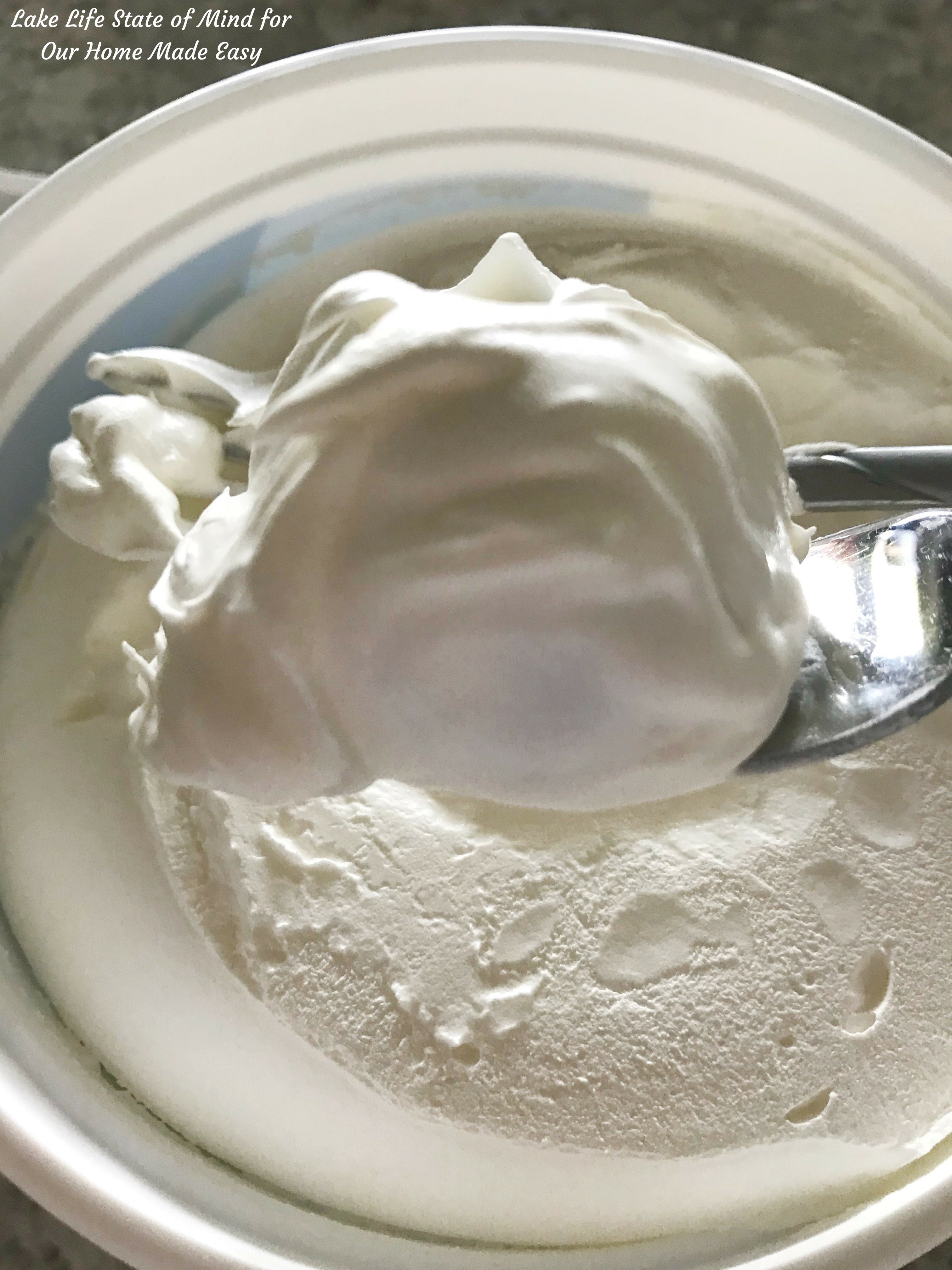 Sweet and fluffy whipped cream is light and refreshing with the chocolate syrup