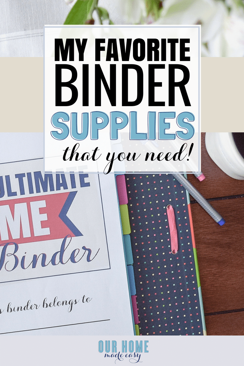 Dress up your Ultimate Home Binder with these binder supplies