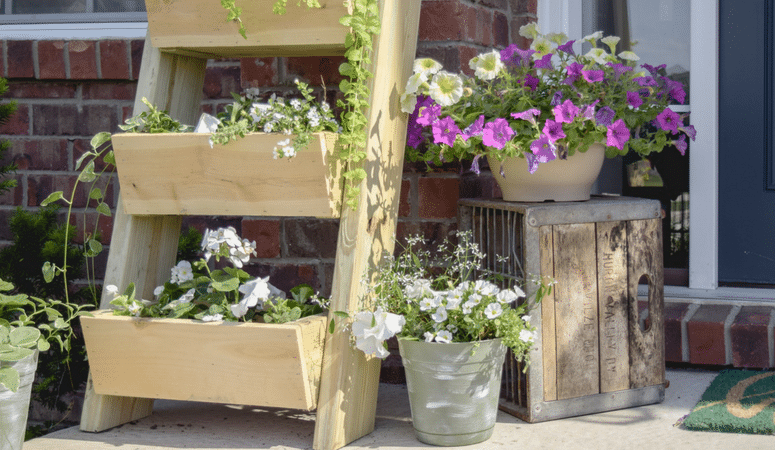 $20 DIY Cedar Ladder Planter