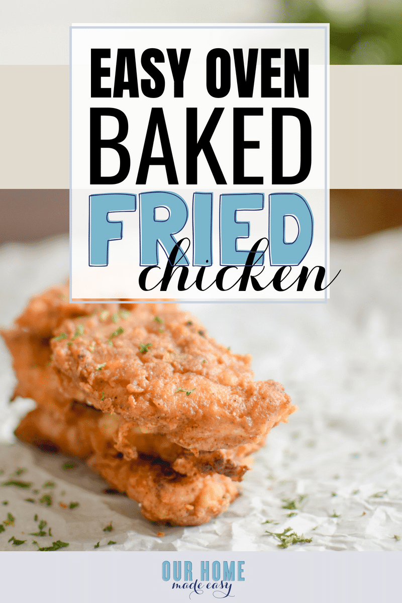 this easy oven baked fried chicken recipe is a healthier version of classic fried chicken