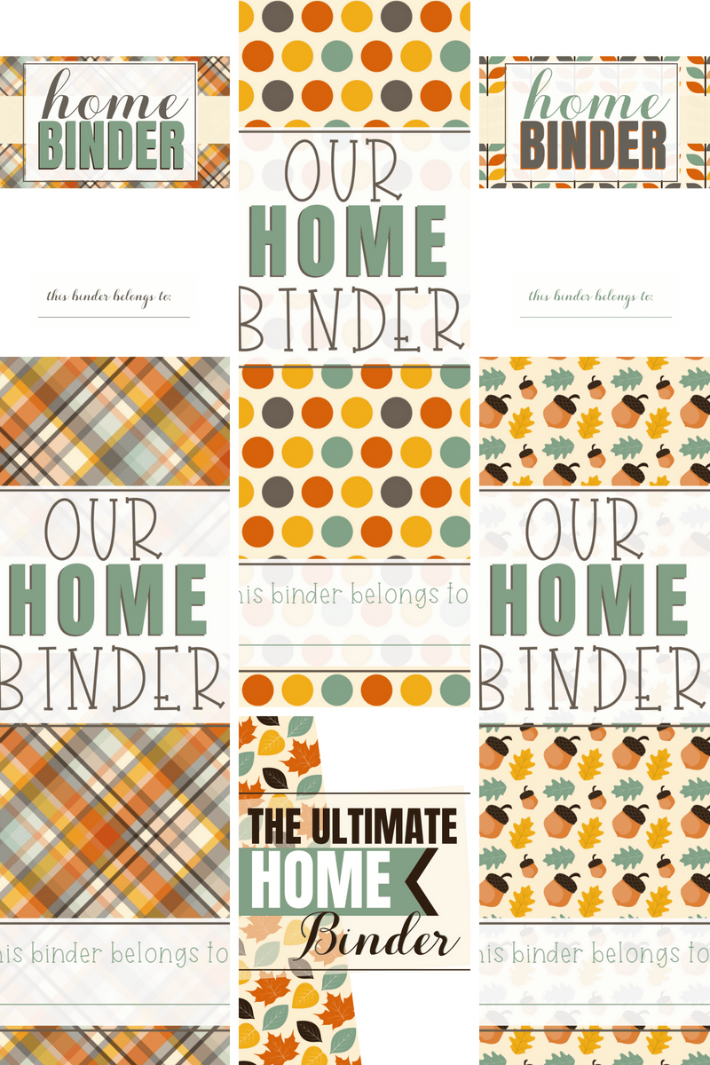 Choose from one or all of these FREE autumn binder covers for your home binder
