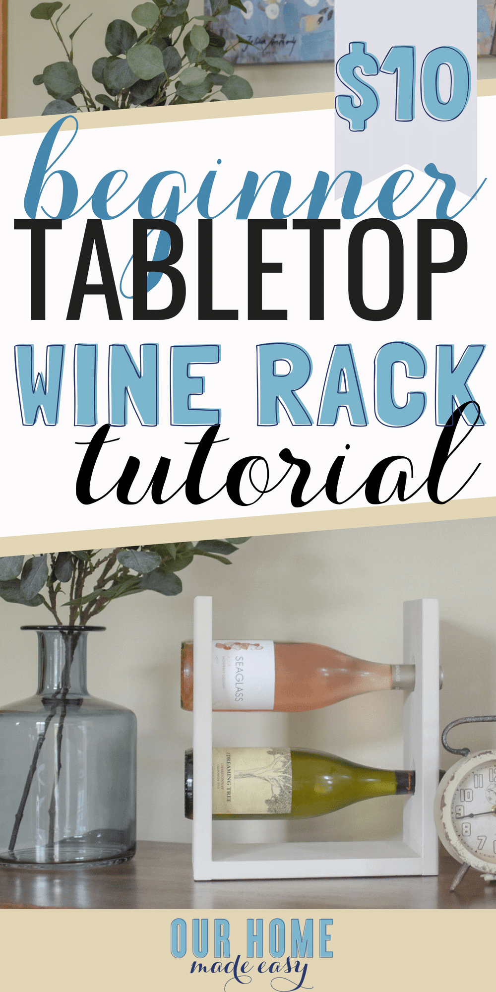 This simple DIY wine rack projects costs less than $10 and is a perfect beginners woodworking project