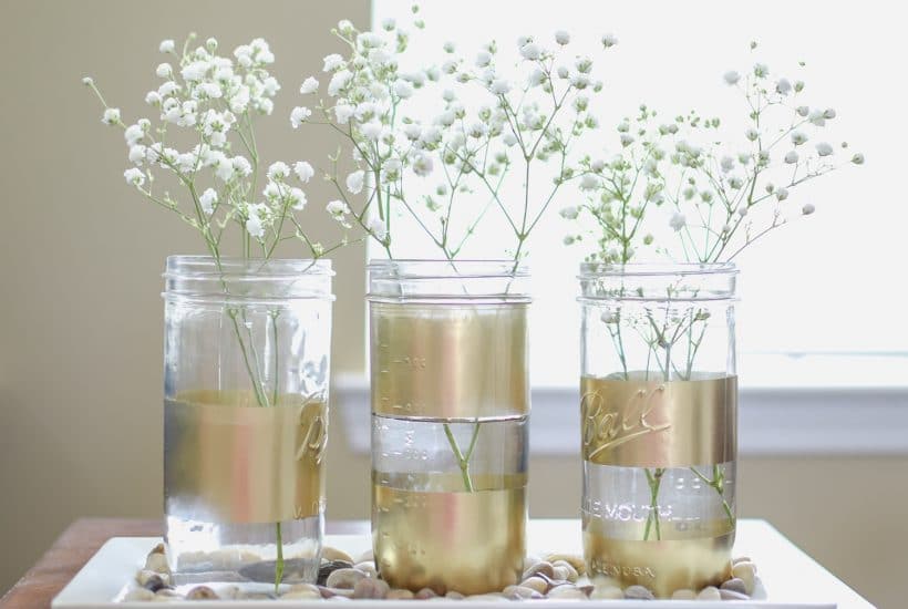 Super Easy Spray Painted Mason Jars
