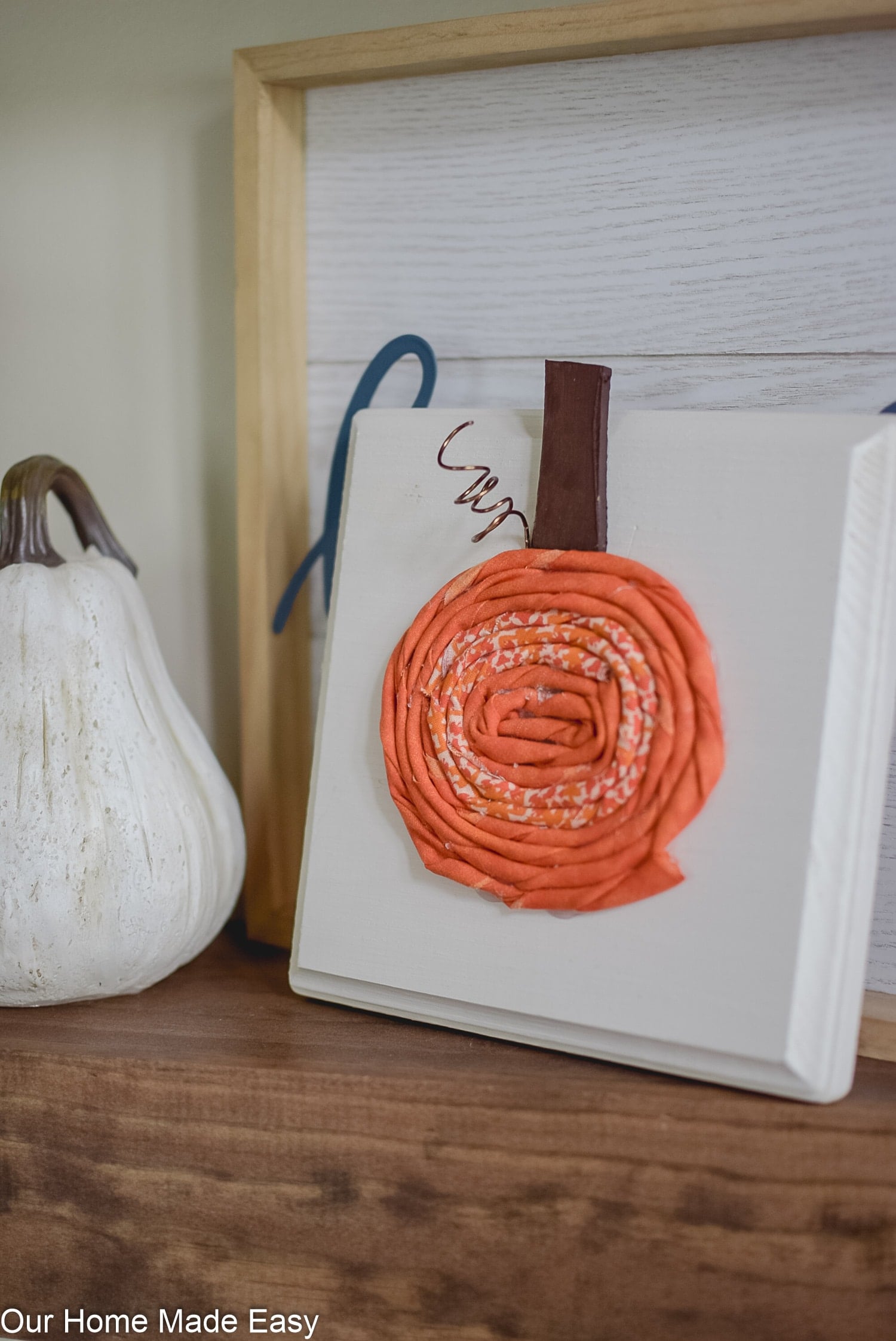 This easy tutorial on how to make fabric pumpkins will add some rustic DIY fall decor to your home