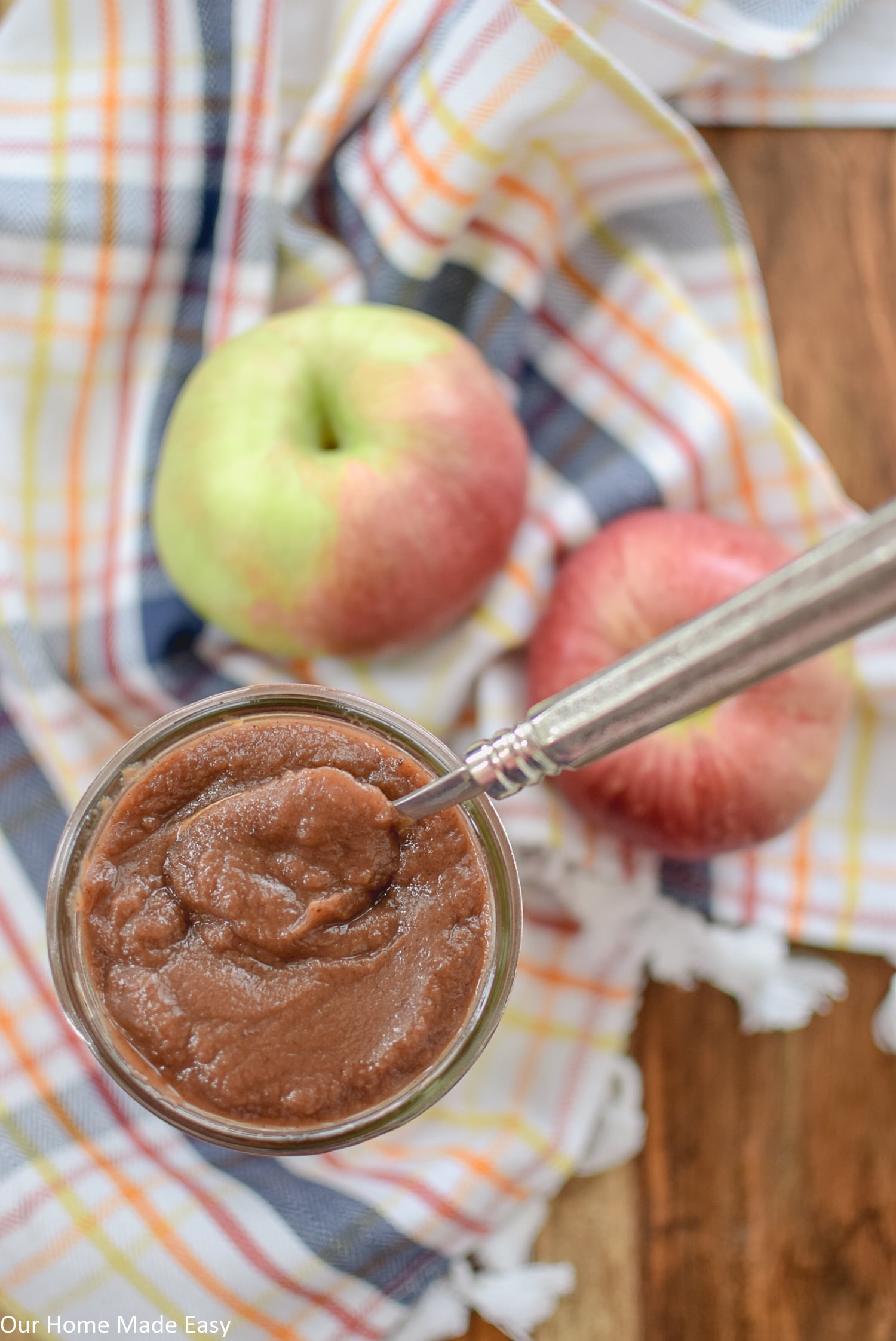 This homemade crockpot apple butter recipe is so easy and made extra fresh with fresh-picked apples