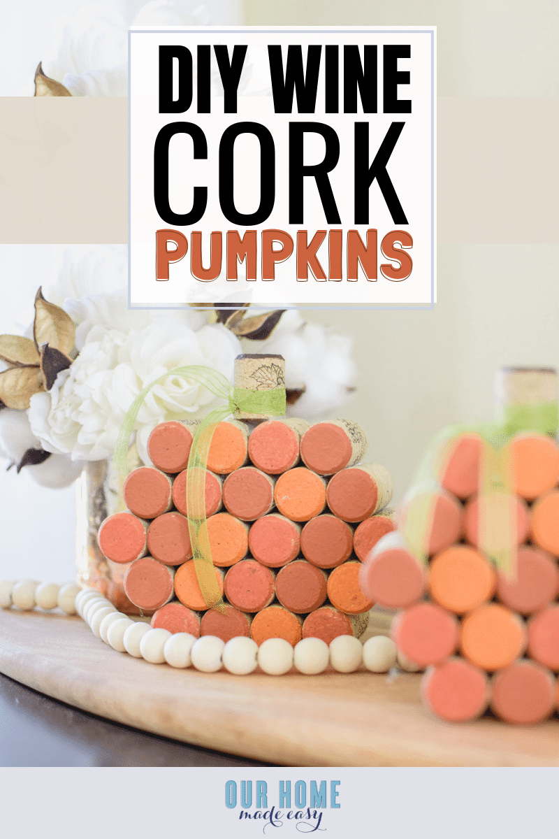 DIY Wine Cork Pumpkins #pumpkins #cork #crafts #falldecor #fall