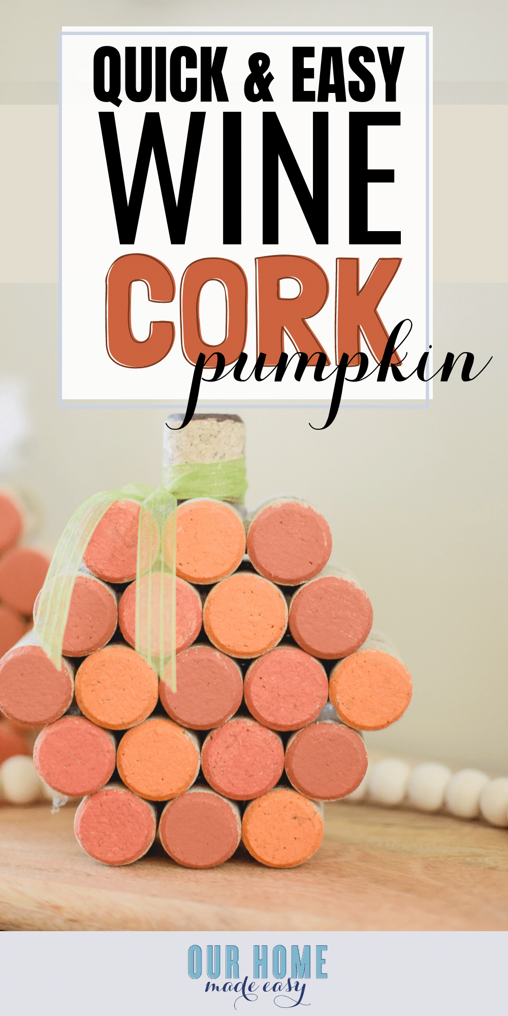 DIY wine cork pumpkins that are easy to make! #fall #crafts #pumpkins