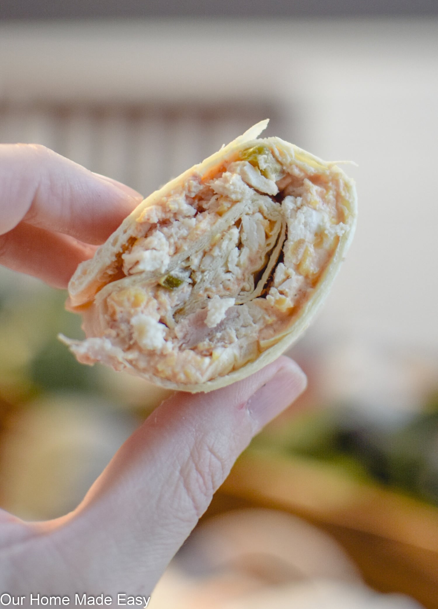 these easy chicken tortilla roll ups are the perfect snack or light lunch on a busy day