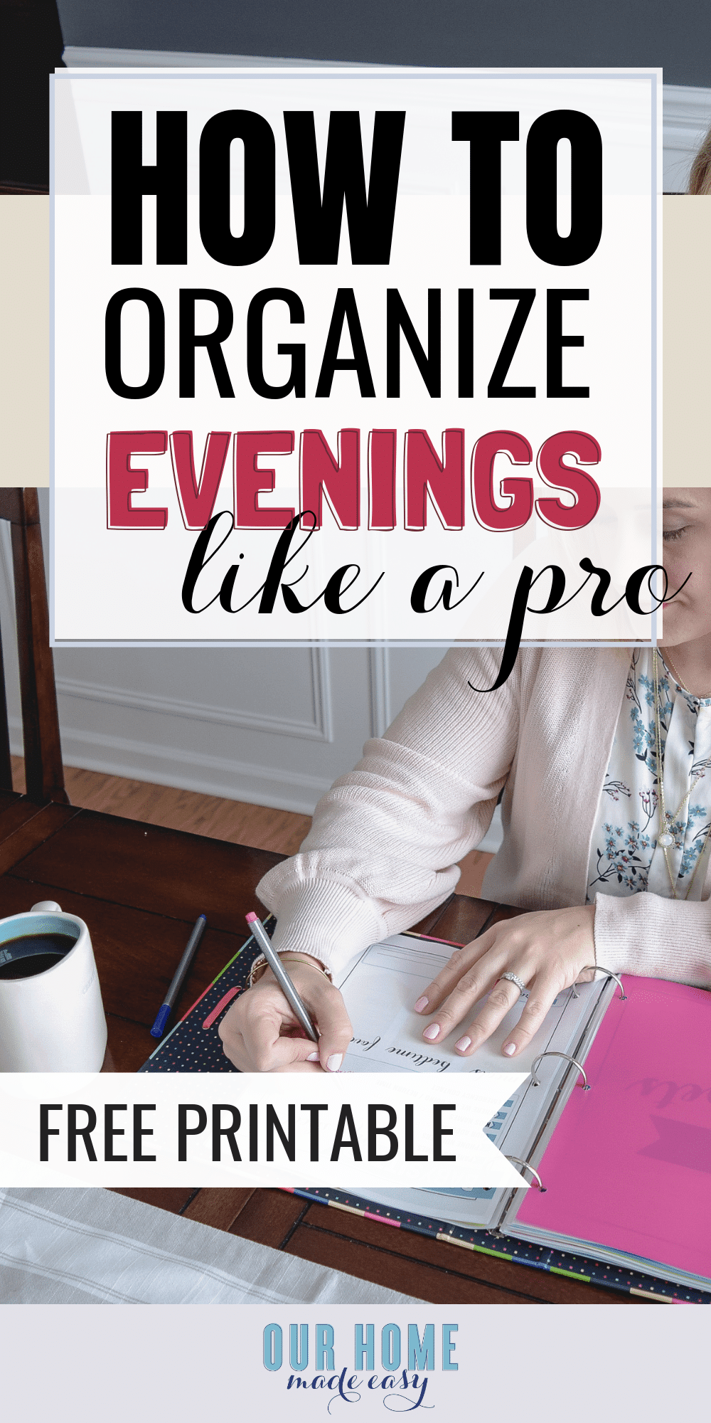 Get this after school planner free printable to help you overcome the evening chaos. Download the free printable and stop feeling so overwhelmed. #school #planner #organize #student