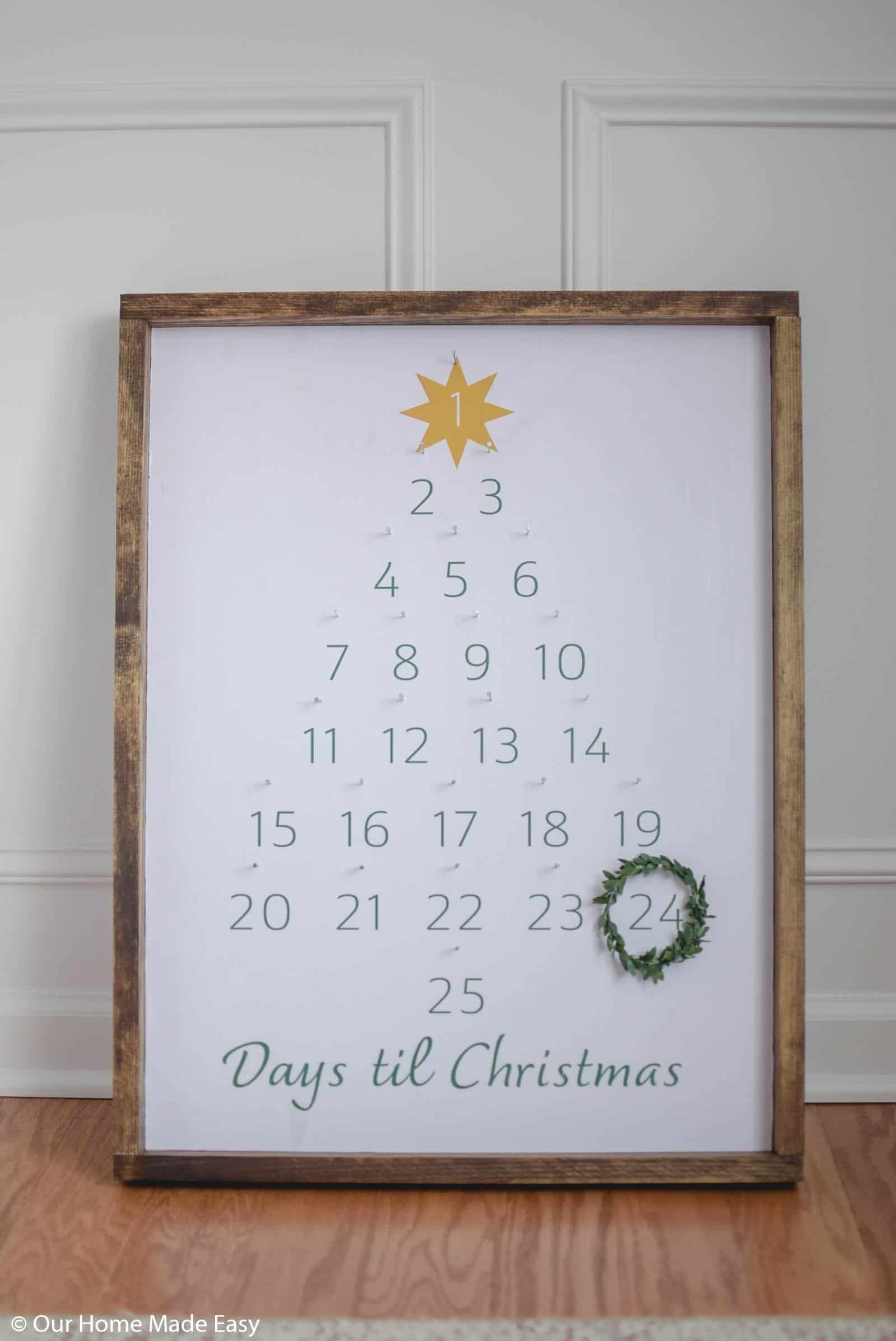 this simple DIY farmhouse advent calendar is a perfect accent piece to your holiday decor