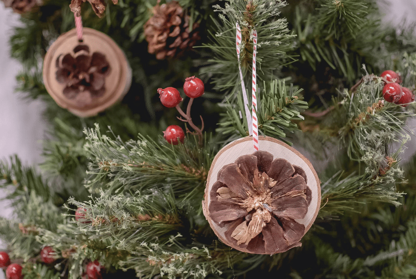 DIY Rustic Wood Slice Ornament