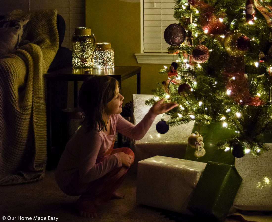 My youngest daughter Aubrey loves helping with decorating the Christmas tree around the Holidays