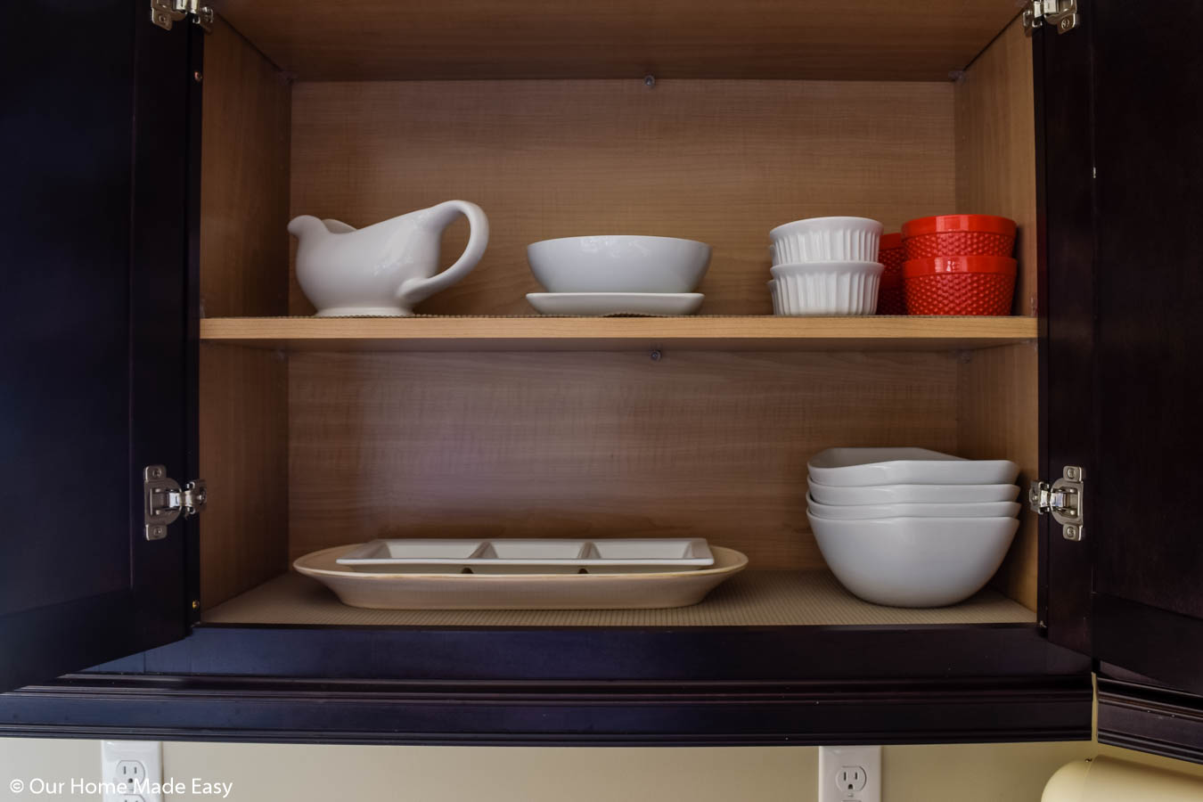 we moved the servingware closer to where we prepare food so we'd use it more often