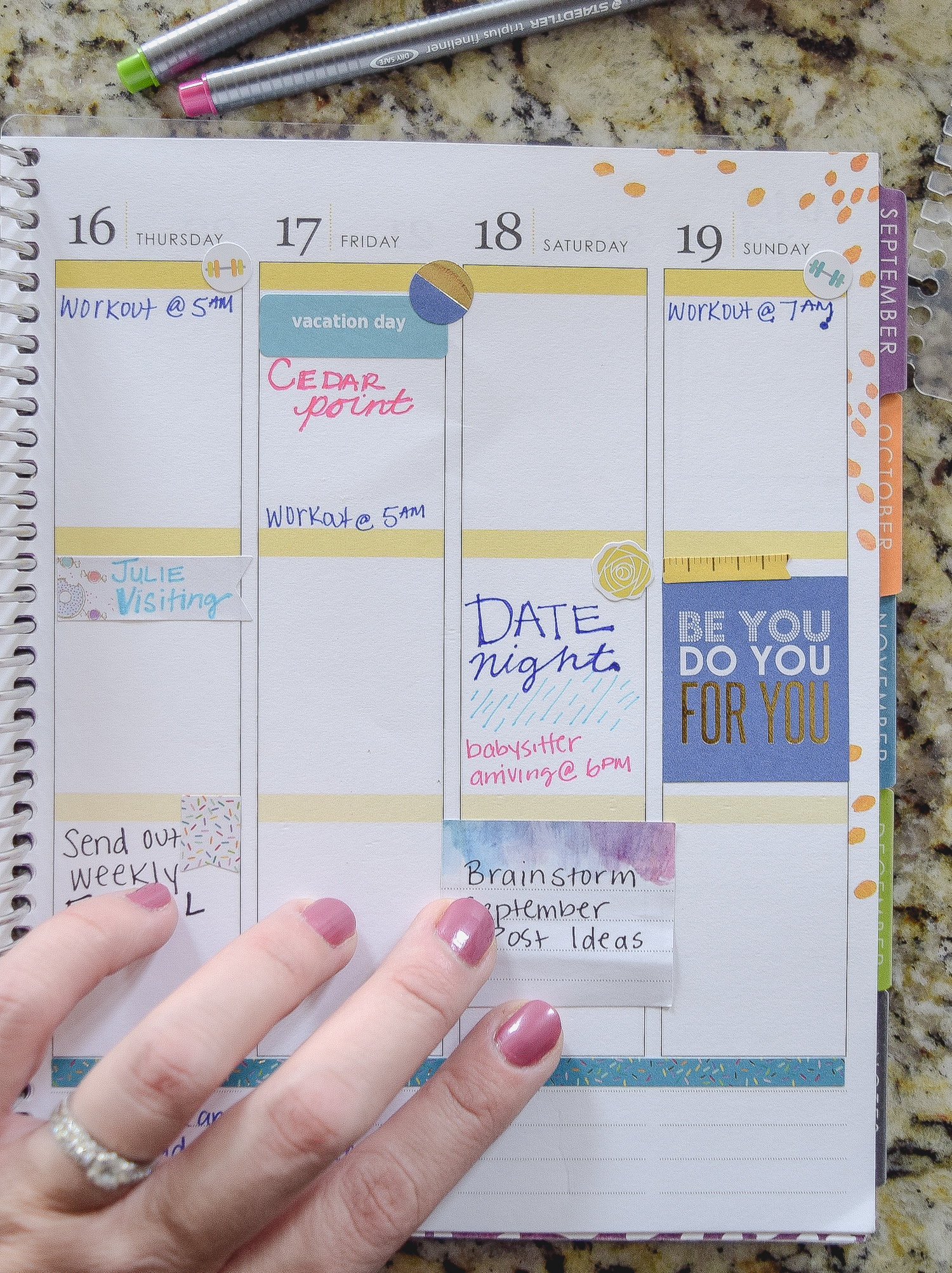 Stickers are GREAT if you want to use a planner effectively. Add stickers to spice up your weekly planner!