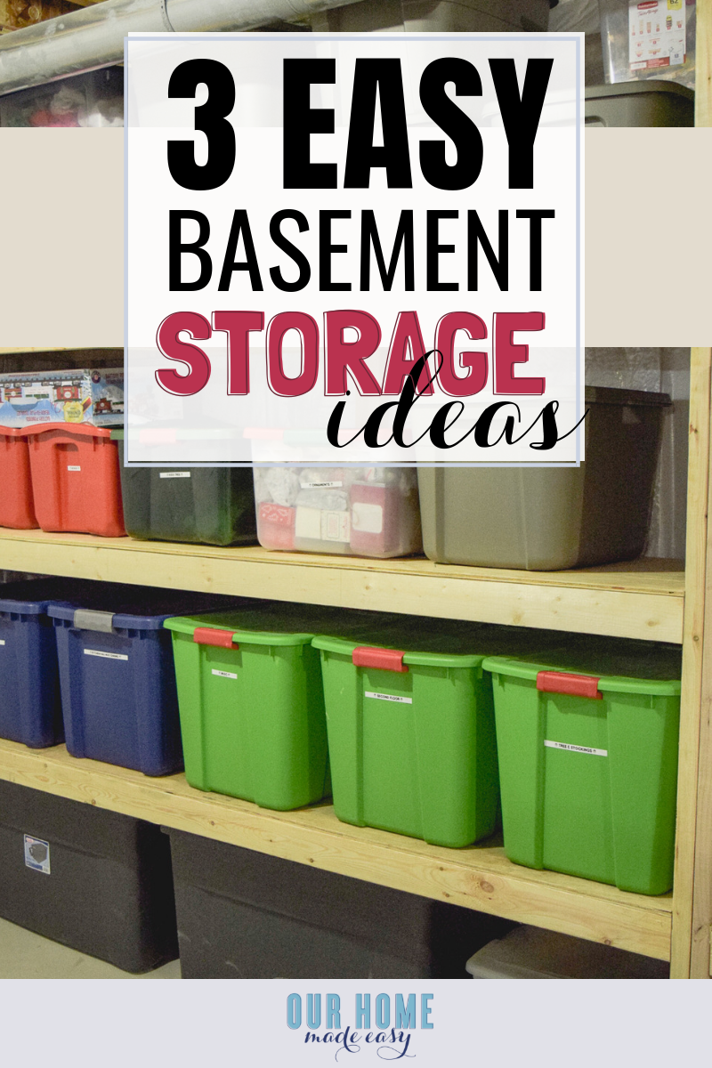 basement storage organizing ideas #organization #organizing #ourhomemadeeasy