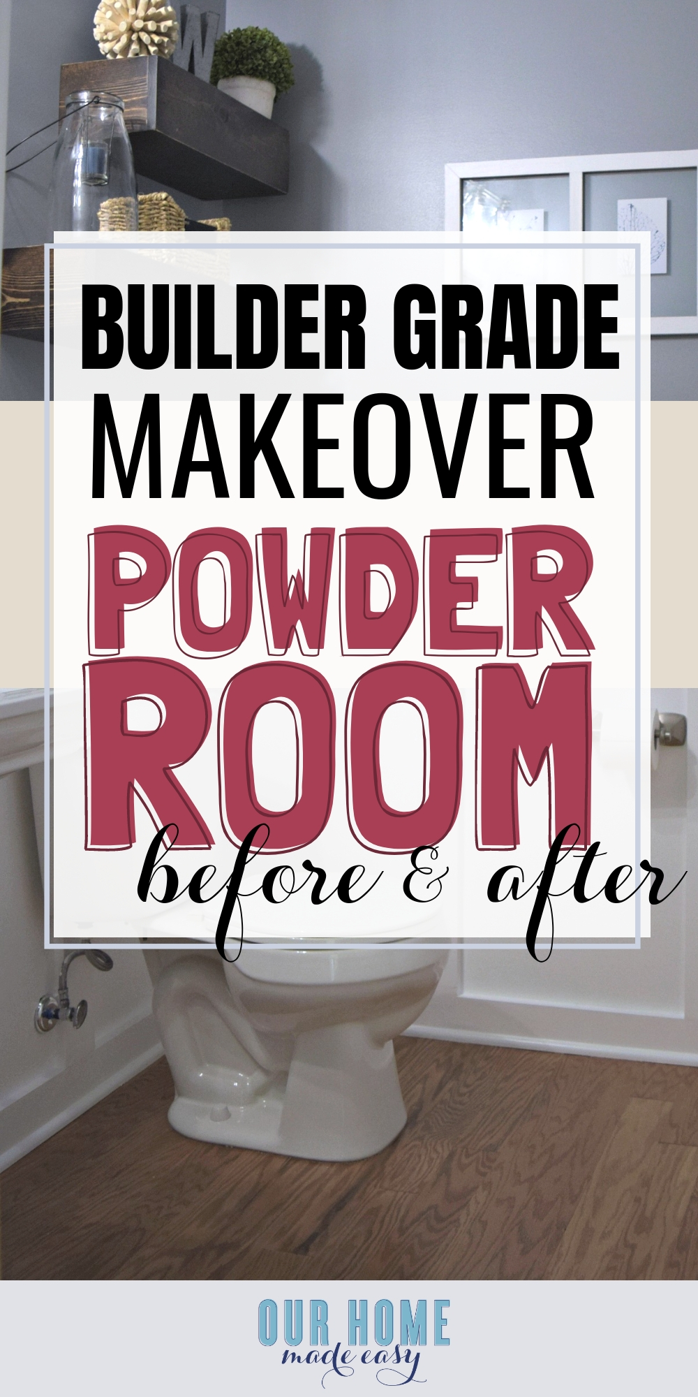 Builder Grade Powder Room Makeover: Before and After