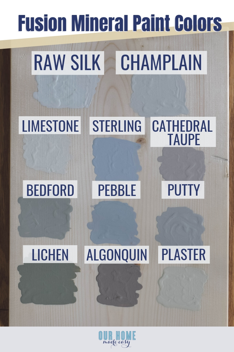 Fusion Mineral Paint Color Chart