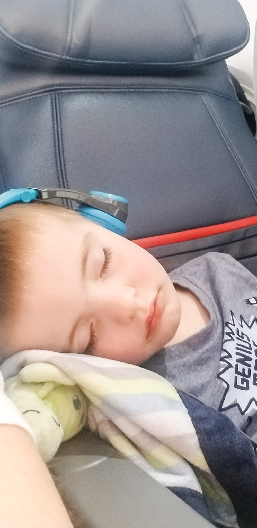 Our little man passed out on the long flight to Phoenix, Arizona