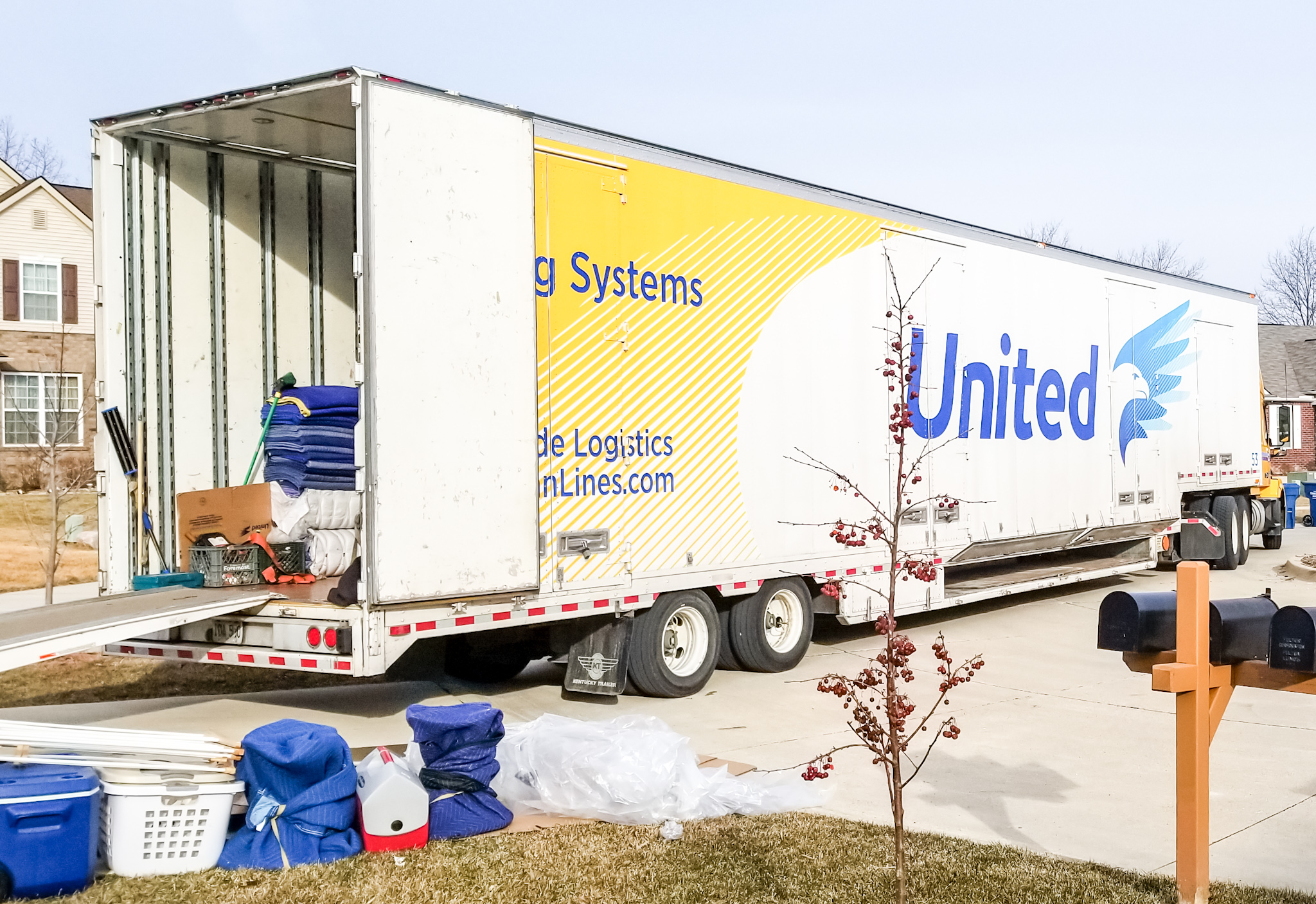 Packing up the moving truck in Michigan for our cross-country move to Arizona